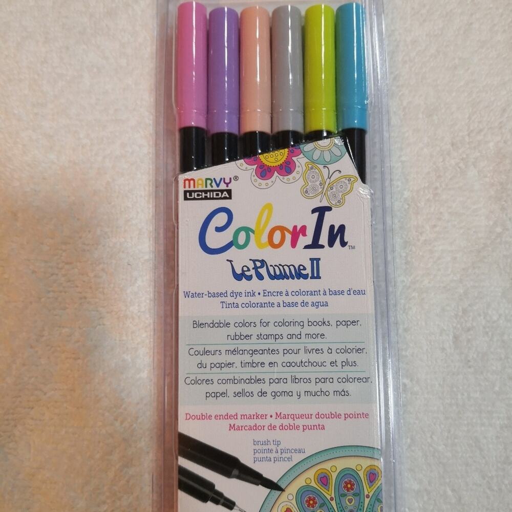 Two Sets of LePlumme Color In Markers NEW Scrapbooking Coloring Gifts Lettering